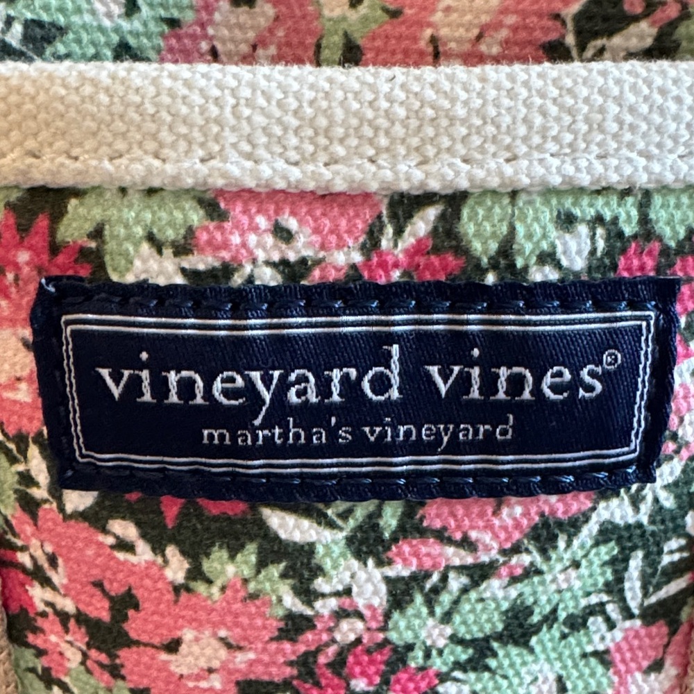 Vineyard Vines Pink and Green Floral Tote - Picture 2 of 8